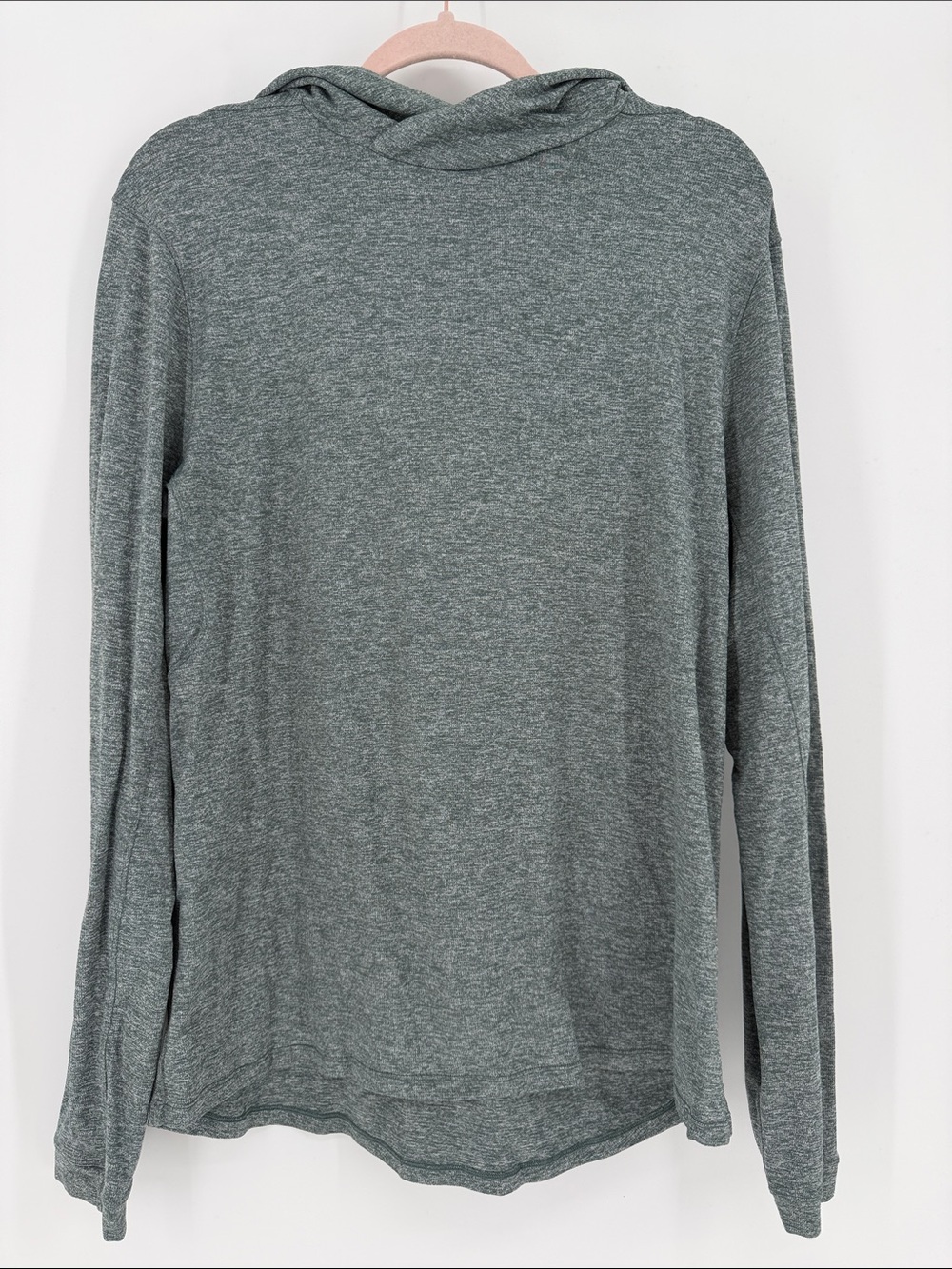Lululemon Men’s Gray Greenish Blue Lightweight Hooded Long Sleeve Shirt Medium